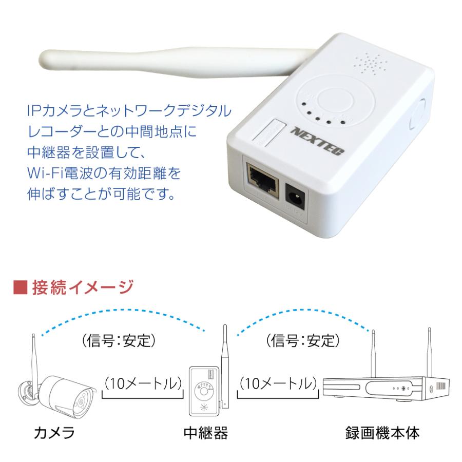 F.R.C. NEXTEC ネットワーク防犯カメラ用 Wi-F-中継器：NX-R01 (W) 2.4G対応 IPカメラとNVR録画機の中間に設置して有効距離を延長 |  | 01