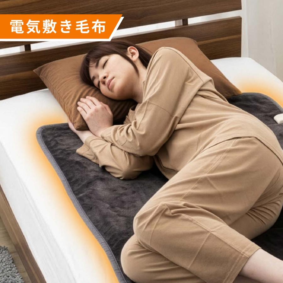 FREEDAN 洗える フランネル 電気敷き毛布 130×80cm シングル 無地 ダニ