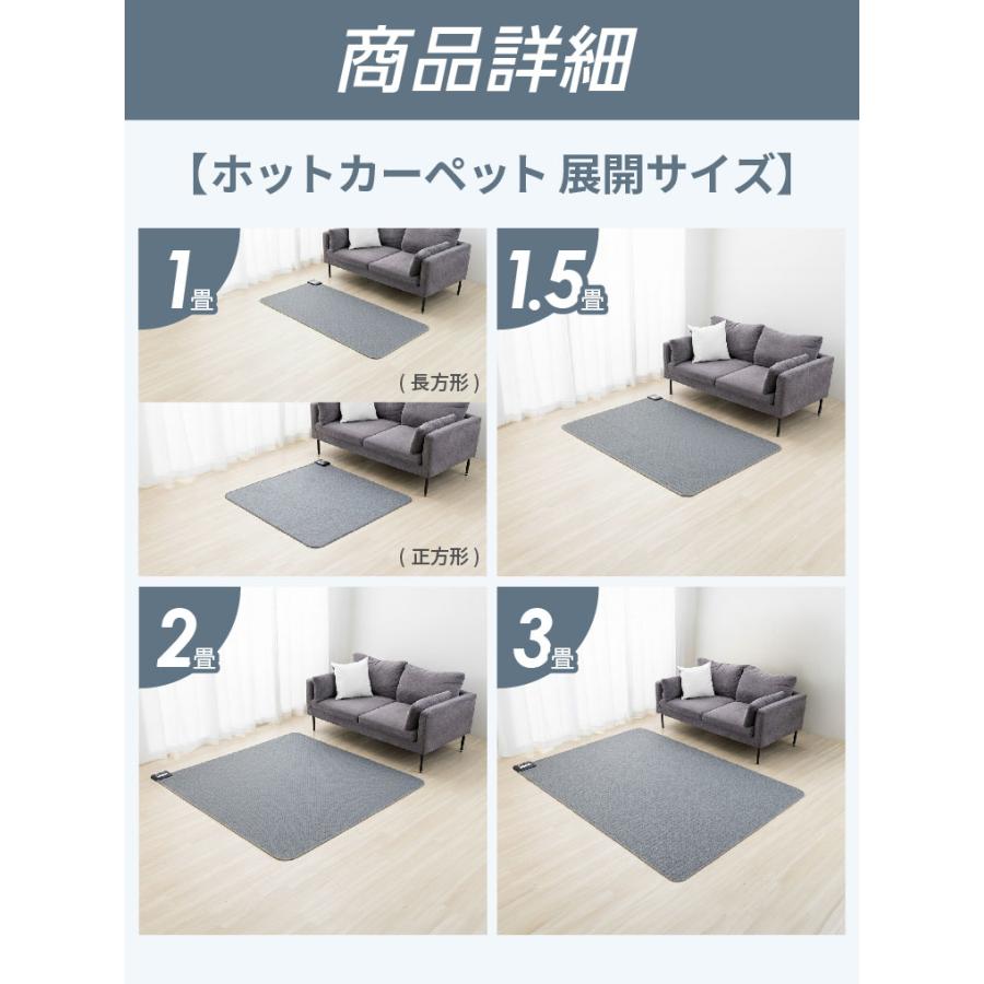 FREEDAN ホットカーペット 1.5畳 176×128 本体 電気カーペット 長方形