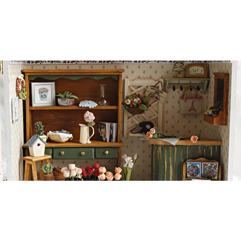 ドールハウス 手作りキットセットミニチュア 欧州旅行日記 花屋 PT 