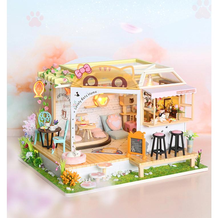 ドールハウス 手作り キット セット ミニチュア CAT CAFE GARDEN ドールハウス 手作り キット セット ミニチュア CAT CAFE GARDEN
