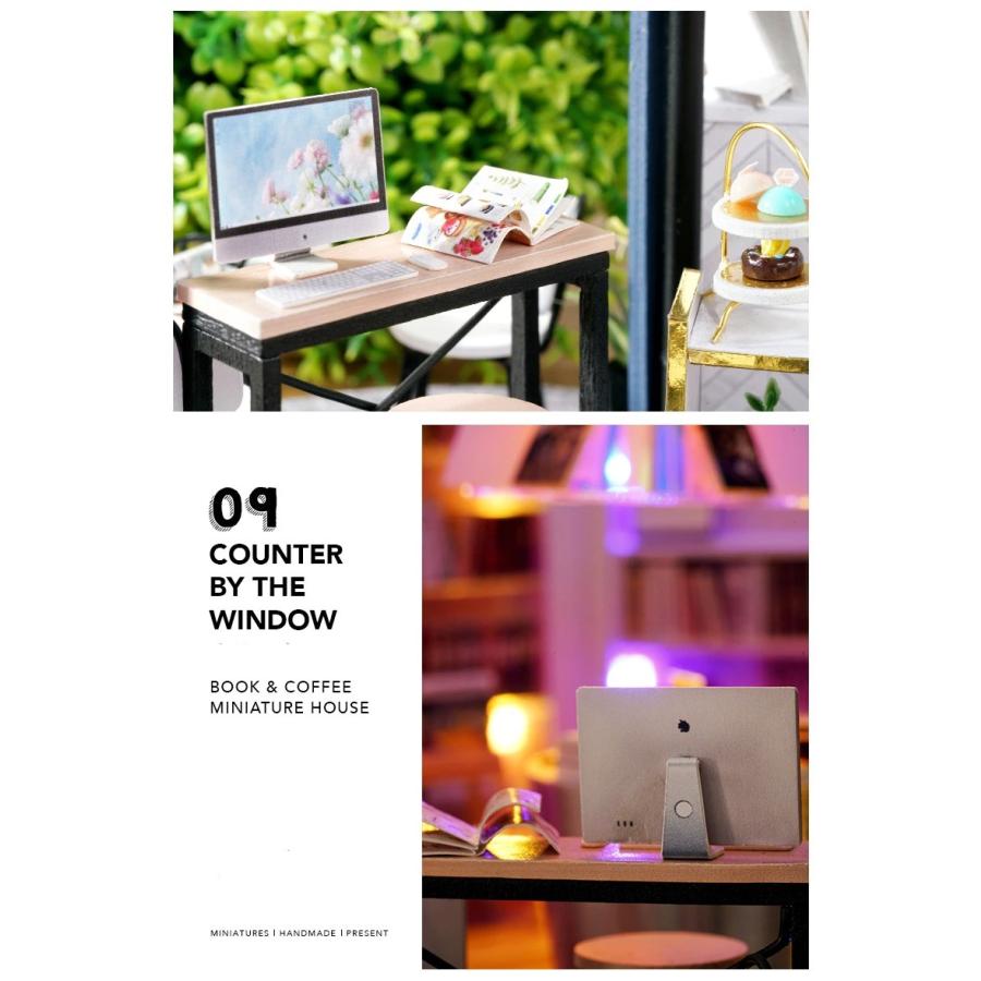 ドールハウス 手作り キット セット ミニチュア ブックカフェ BOOK CAFE ｔ-FREAK_10