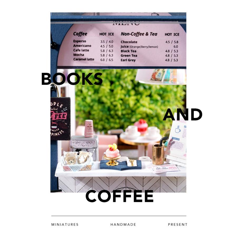 ドールハウス 手作り キット セット ミニチュア ブックカフェ BOOK CAFE ｔ-FREAK_2