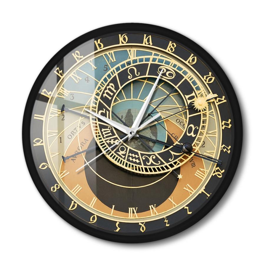 Czech-寝室の壁時計、市松模様の時計、天文印刷、天文学、ギフト用｜freakout｜10