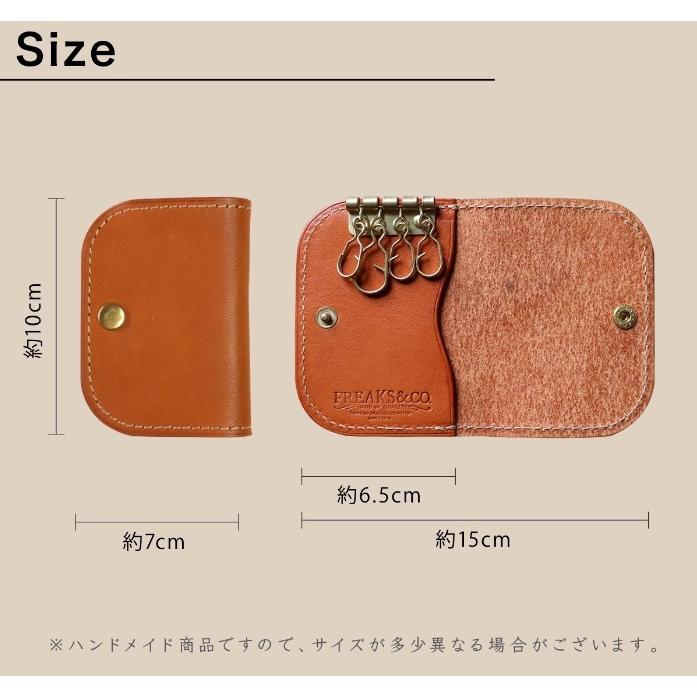 キーケース 二つ折り 本革 革 牛革 カード入れ付き 栃木レザー メンズ