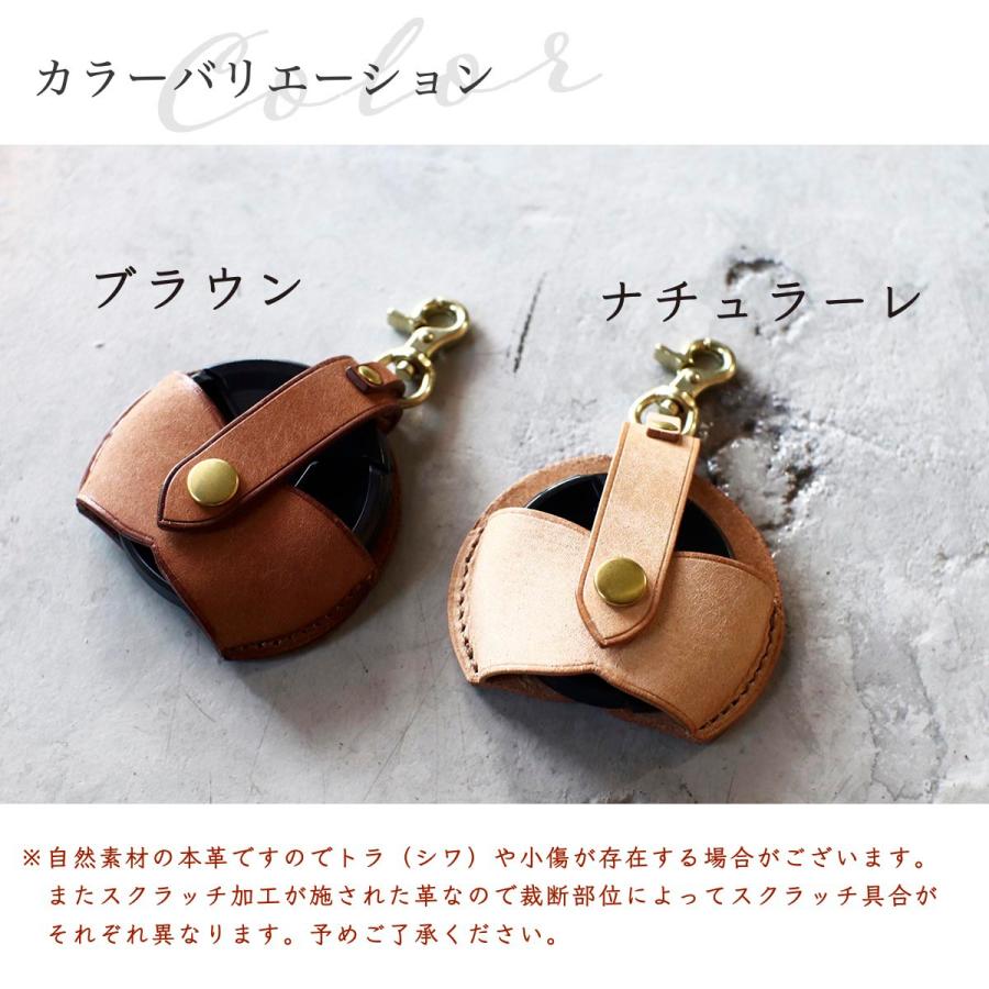 カメラ レンズキャップホルダー ストラップ レザー 本革 牛革 ヌメ革