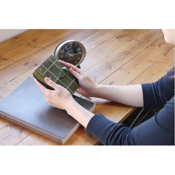 受注生産 システム手帳 ミニ6穴サイズ パッチワーク 本革 リング