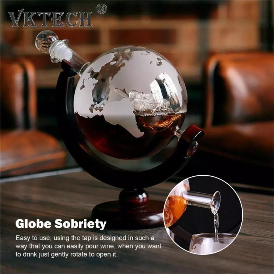 グローブワインデカンタガラスクリスタルパーティーアルコールクリスタル地球儀酒カラフディスペンサーバーガラス製品ウイスキーウォッカメーカーデカンタデ 割引価格