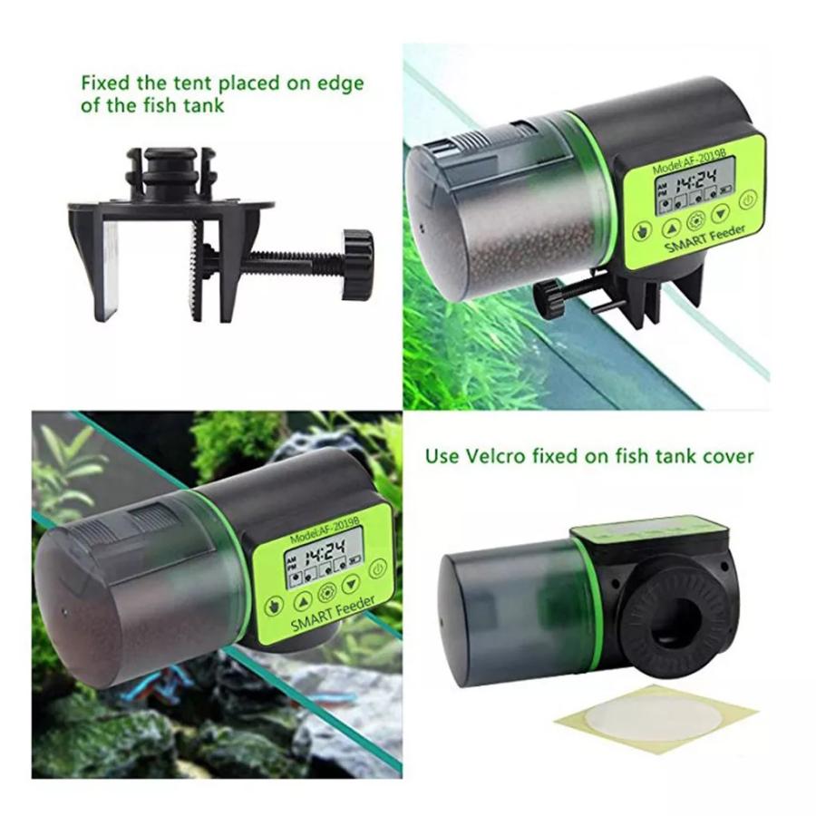 自動給餌器 水槽 デジタル給餌器 タイマー付き電気プラスチック給餌ディスペンサー 給餌ツール