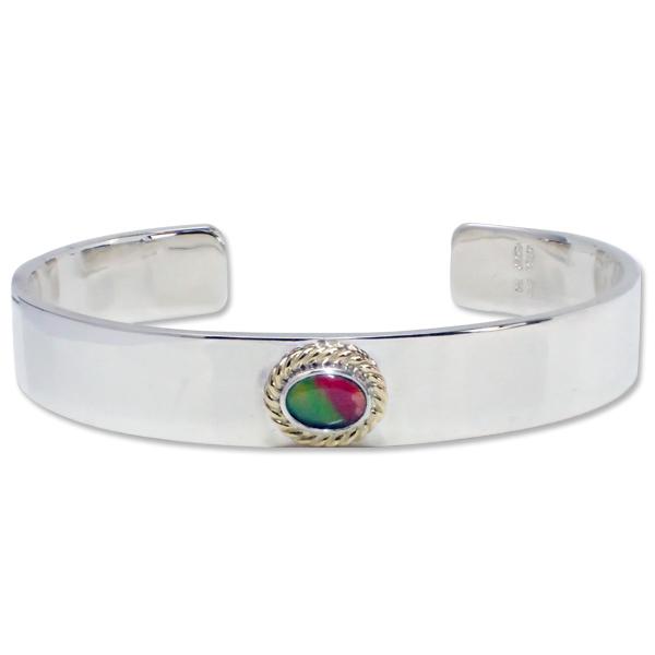 ブリッジ / Bridge 12mmプレーンバングル/6x8mm-A-アンモライト/K18