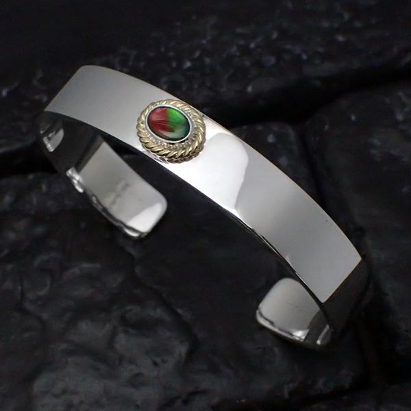 ブリッジ / Bridge 12mmプレーンバングル/6x8mm-A-アンモライト/K18