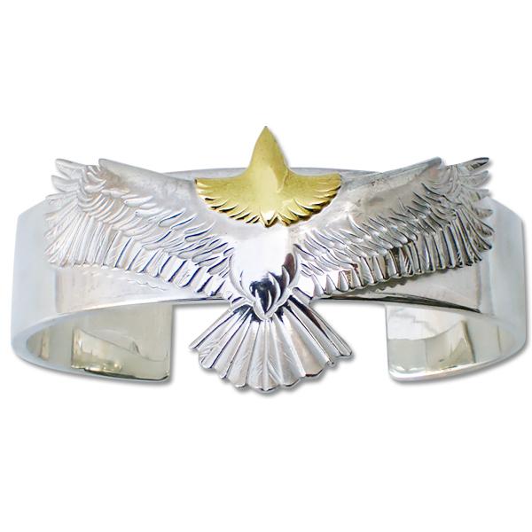 鷲見 太郎 /Taro Washimi プレーンバングル15mm/イーグル02/K18ゴールド/925w/サンK24ゴールド・アラベスクK18ゴールドイーグルメタル