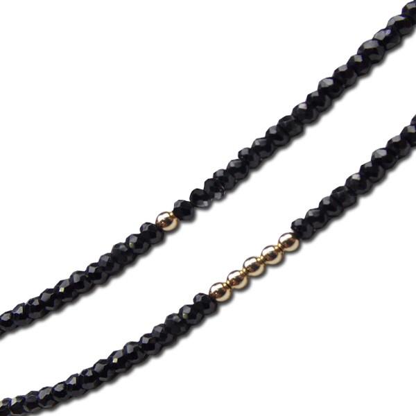 ブラックスピネル5連ネックレスNO24-510 ブラックスピネルネックレス5連・最長約43cm - メルカリ