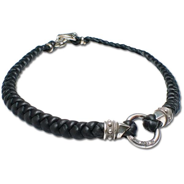 ガボラトリー / ガボール シーリングウィズブレイドレザーネックレス/スタッズボロ―ネック50cm