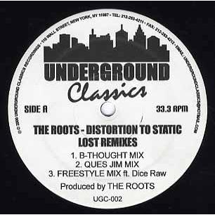 レコード】THE ROOTS - DISTORTION TO STATIC (LOST REMIXES) 12