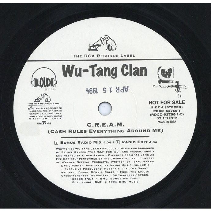 レコード】WU-TANG CLAN - C.R.E.A.M. (BONUS RADIO MIX) 12
