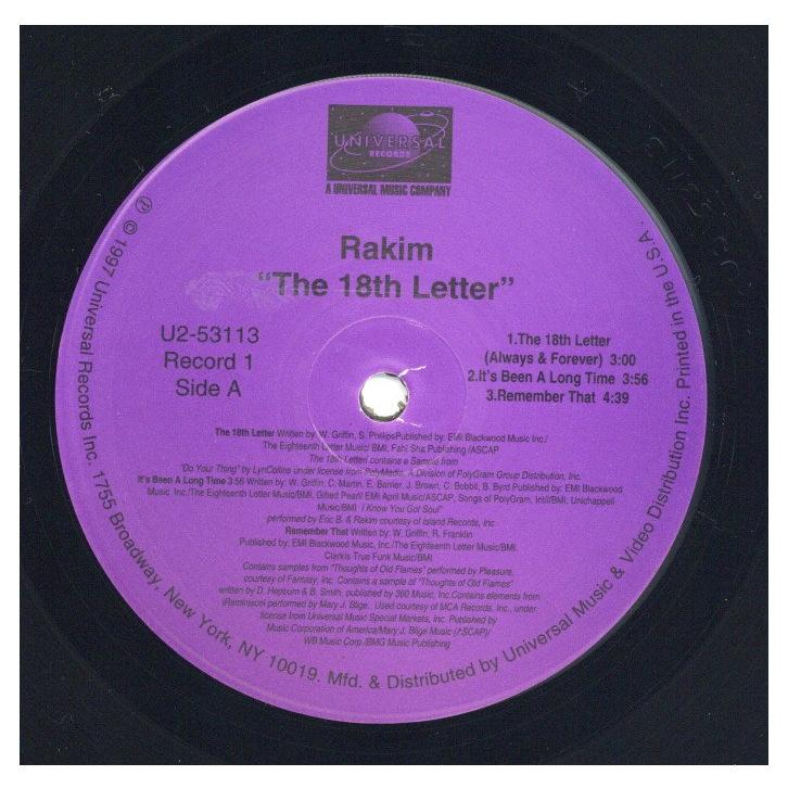 レコード】RAKIM - THE 18TH LETTER 2xLP US 1997年リリース