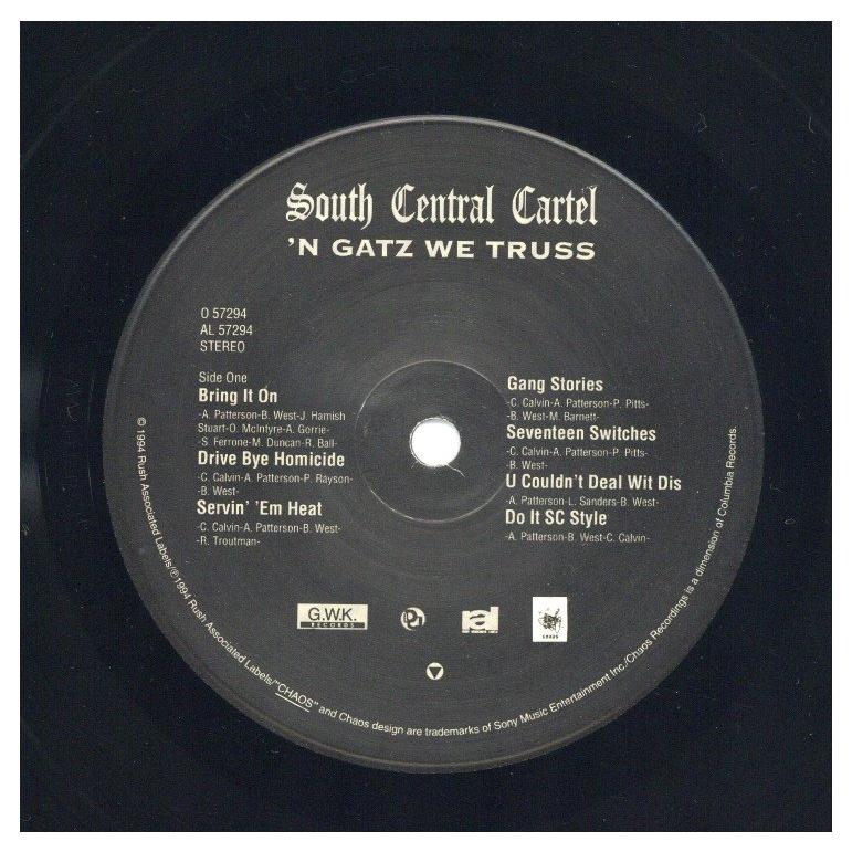 レコード】SOUTH CENTRAL CARTEL - 'N GATZ WE TRUSS LP US 1994年