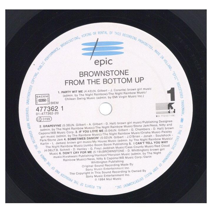 レコード】BROWNSTONE - FROM THE BOTTOM UP LP EU 1996年リリース 
