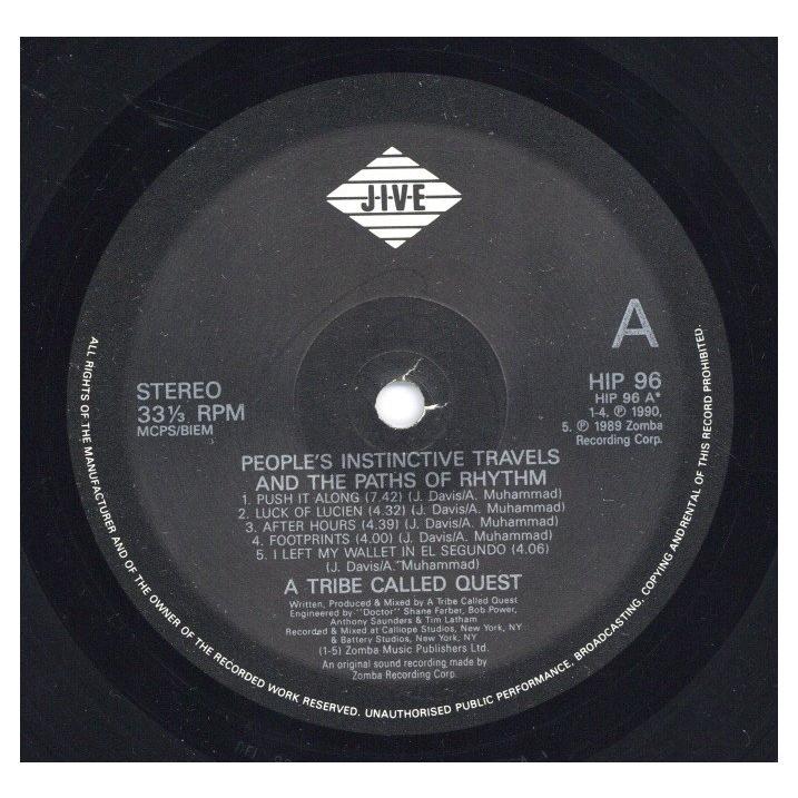 レコード】A TRIBE CALLED QUEST - PEOPLE'S INSTINCTIVE TRAVELS AND