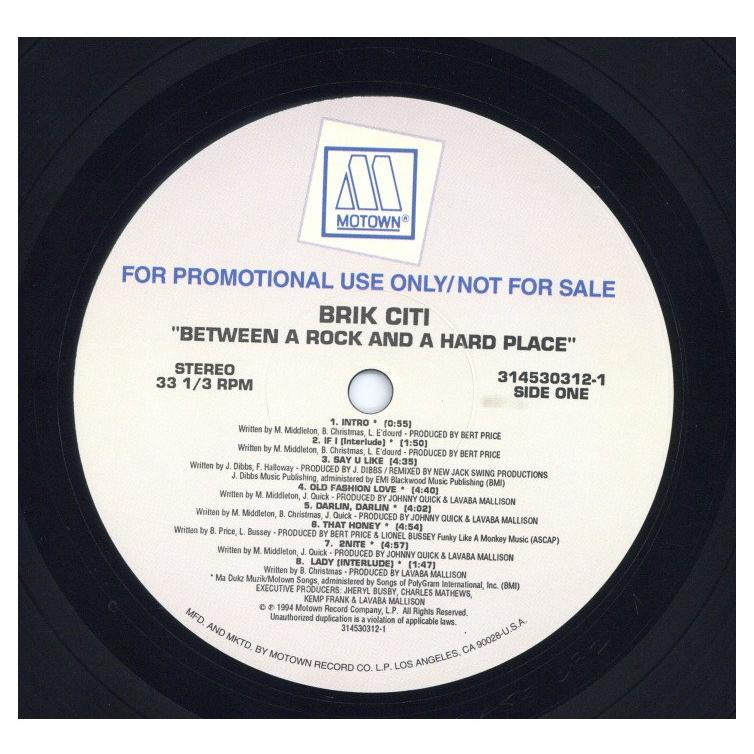 レコード】BRIK CITI - BETWEEN A ROCK AND HARD PLACE LP US 1994年