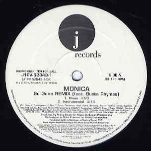 【レコード】MONICA feat Busta Rhymes - SO GONE-REMIX 12" US 2003年リリース｜freaksrecords-2