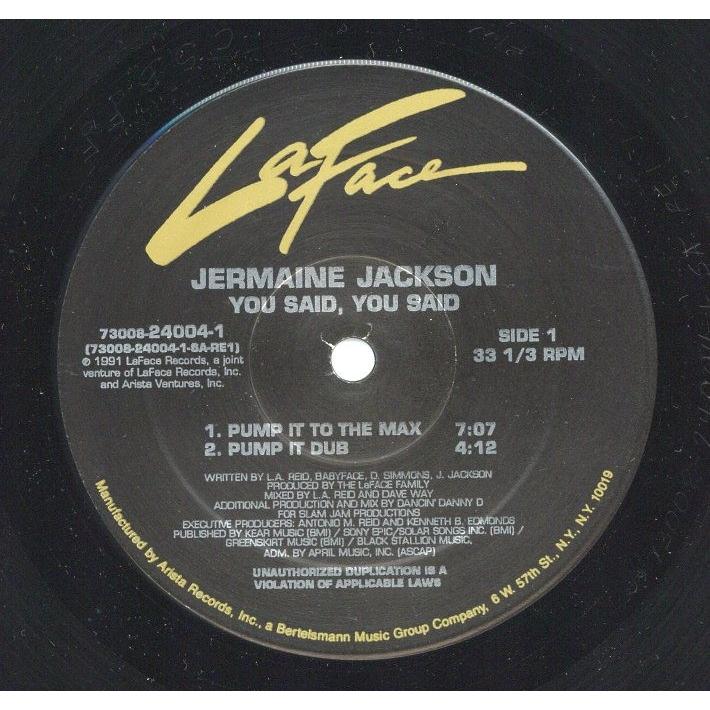 レコード】JERMAINE JACKSON - YOU SAID, SAID 12