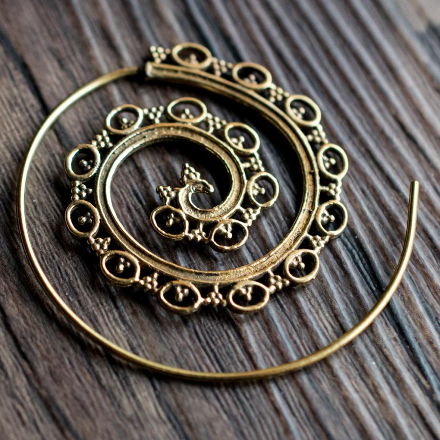 ブラストライバルピアス 019 20G 真鍮 民族模様 エキゾチック 渦巻