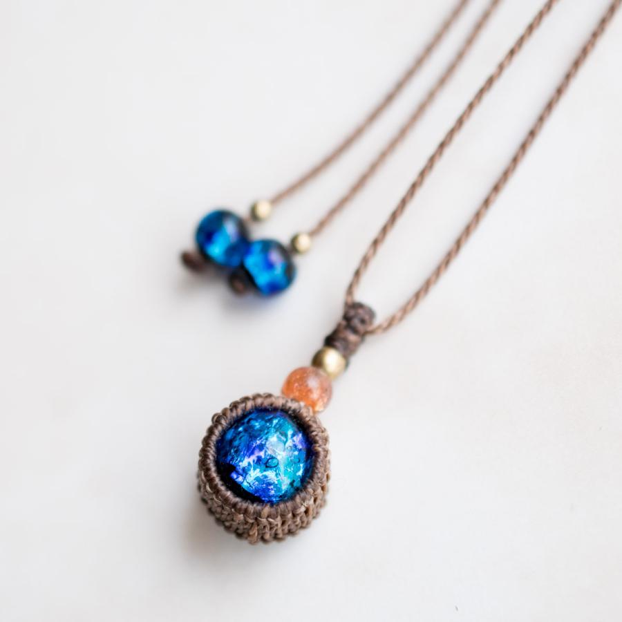 ホタルガラスさん‧✧̣̥̇‧専用です Amazon | [GOLD STONE] ホタルガラス ネックレス ペンダント