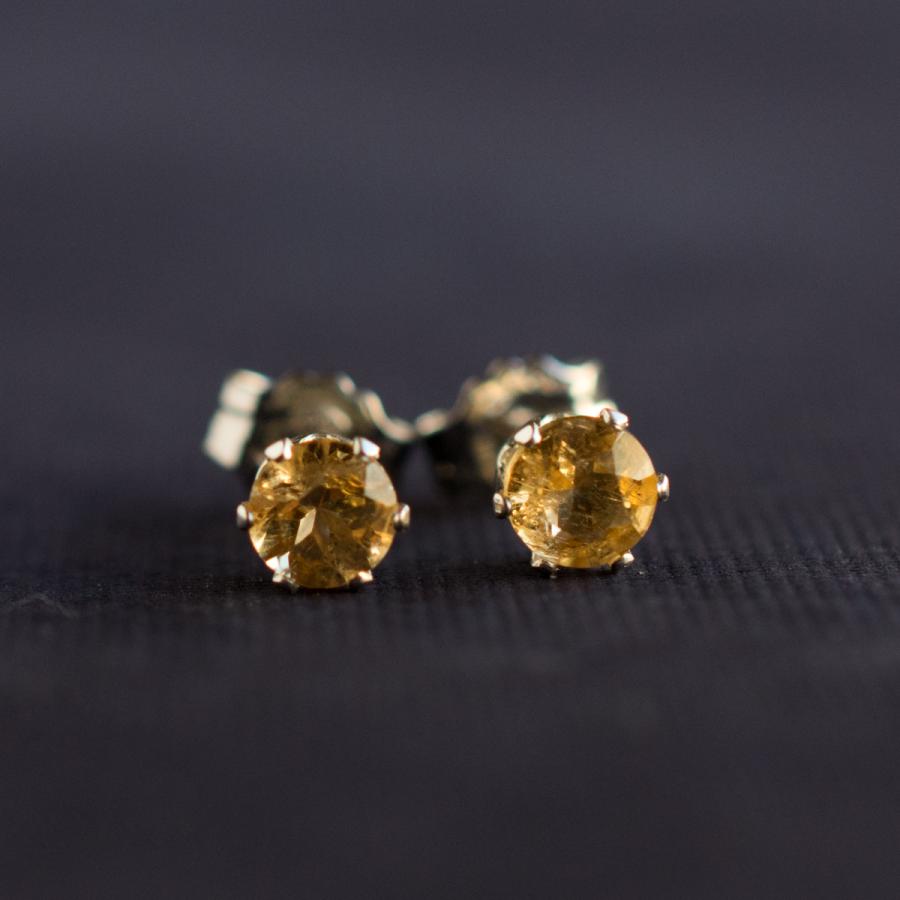 インペリアルトパーズ シルバーピアス 4mm SILVER925 スタッドピアス 