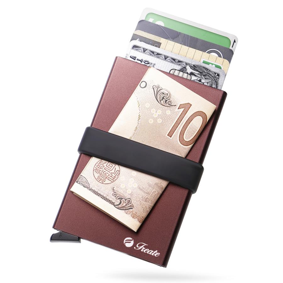 クレジットカードケース スキミング防止 磁気防止 スライド式 マネーバンド付き 薄い メンズ レディース |  | 24