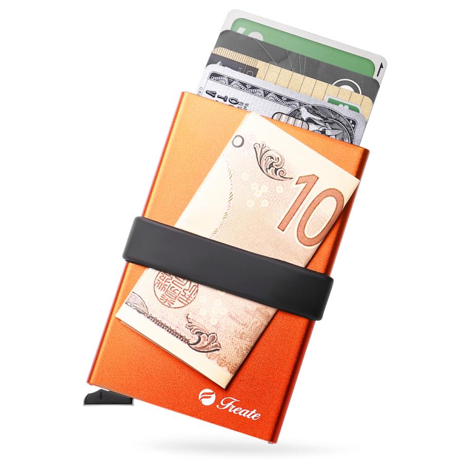 クレジットカードケース スキミング防止 磁気防止 スライド式 マネーバンド付き 薄い メンズ レディース |  | 25