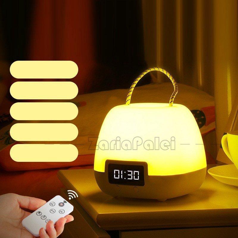 デスクライト ナイトライト ベースライト 照明 学習 おしゃれ usb 卓上時計 USBケーブル 持ち運び 寝室 可愛い 卓上 クロック 3