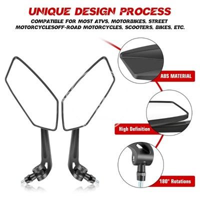並行輸入品】汎用バイクバックミラーブラック調整可能 サイドミラー