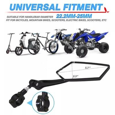 並行輸入品】汎用バイクバックミラーブラック調整可能 サイドミラー
