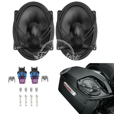 ハーレー サドルバッグ スピーカー 格納式 蓋 ふた 左右 ブラック ~22 並行輸入品】バイク 5 インチx7インチ サドルバッグ蓋スピーカー