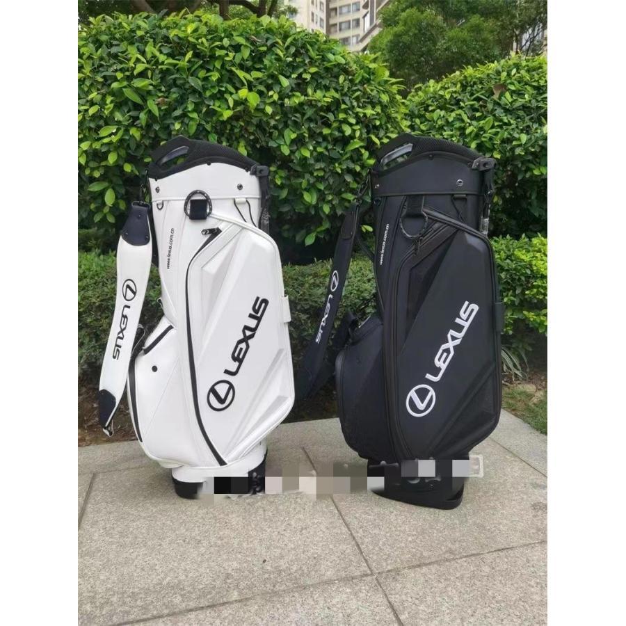 レクサス　ブラック キャディバッグ スタンド付き レクサス キャディバッグ 黒×シルバー 一部柄 9型ゴルフ LEXUS（未使用