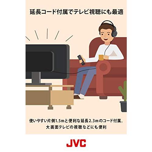 JVC HA-RZ710 密閉型ステレオヘッドホン 室内用(テレビ・ゲーム向け) 1.2m+延長2.3mコード付き｜free-store78｜02