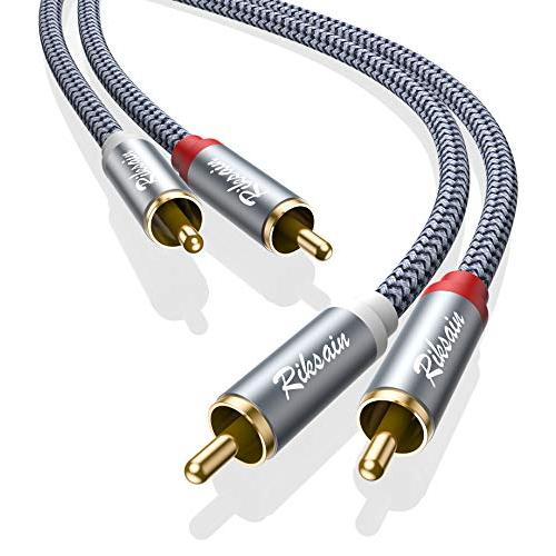 RCAケーブル RIKSOIN 2RCA-2RCA (赤/白) オス-オス RCAピンプラグ RCA