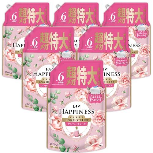 レノア Lenor ハピネス 夢ふわタッチ 柔軟剤 アンティークローズ 詰め替え 1900mL×6袋 大容量 ケース品（Yahoo!・FREE-Store）