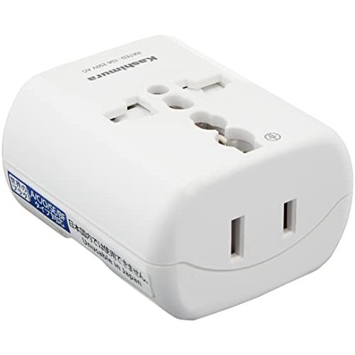カシムラ 海外用 変換プラグ 2口電源 世界対応 電源プラグ A/B/C/O/SE