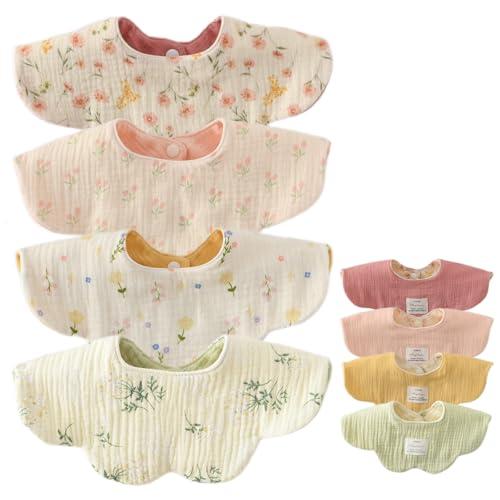 GoUseGo ベビー スタイ 4枚セット 両面使える 6重ガーゼ 赤ちゃん 360 