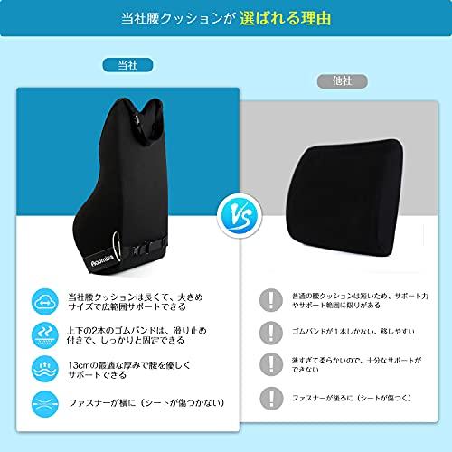 Aoomiya 低反発 ランバーサポート クッション 上下ゴムバンド付き 倒れ