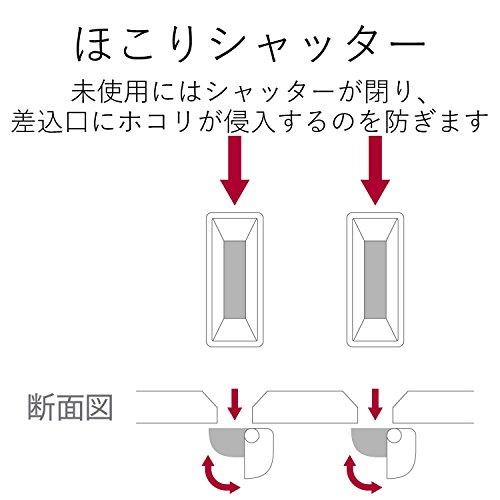 エレコム 電源タップ ホコリシャッター付 耐熱素材使用 flecc barra 6個口 2.0m ブラック T-NFL01-2620BK｜free-store78｜03