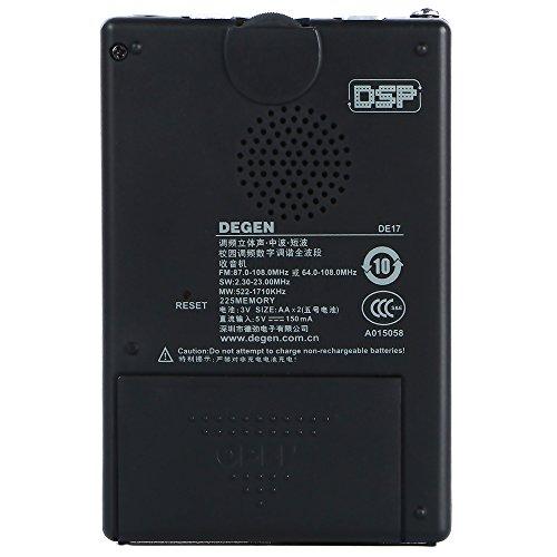 DEGEN DE17 デジタルDSP ポケット短波ラジオ ポータブルBCL受信機 FMステレオ/AM/SW ワールドバンドレシーバー 225局オ｜free-store78｜06