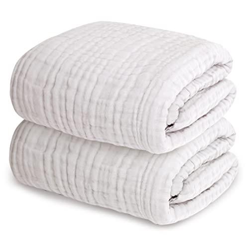 (ケラッタ) イブル ベビー バスタオル タオル 赤ちゃん 6重ガーゼ 105×105cm 正方形 (ホワイト 2枚セット) の商品画像