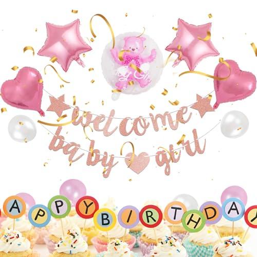 ベビーシャワー バルーン 飾り セット welcome baby girl バルーン 風船 ガーランド 飾り付け セット かわいい 出産お祝い｜free-store78｜04