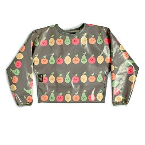 ビベッタ お食事エプロン 洗濯機で洗える 長袖 離乳食 保育園 食事用エプロン スリーブ付き ワイプイージー ビブ フルーツ | 