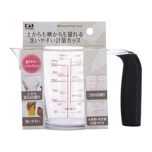 貝印 KAI 上から 量れる 開口部が広くて 洗いやすい 計量カップ 300ml