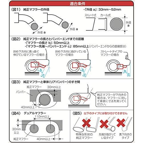 セイワ(SEIWA) 車外用品 マフラーカッター 大口径バリアブルオーバルカッター Mサイズ K325 角度調整可能 テールパイプ径φ33~52｜free-store78｜07